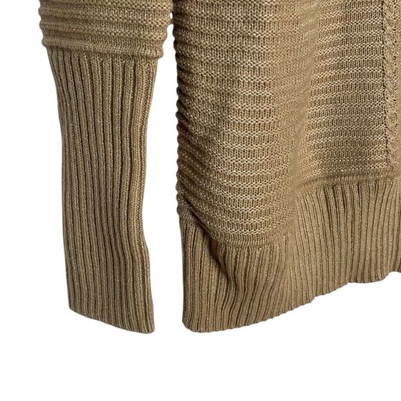 Nine West Ribbed Knit Crew Neck Long Sleeve Pullover Tunic Sweater Beige Medium - Picture 6 of 10